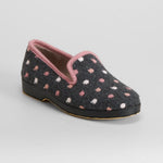 Zapatilla de casa cerrada gris lunares OLYNE