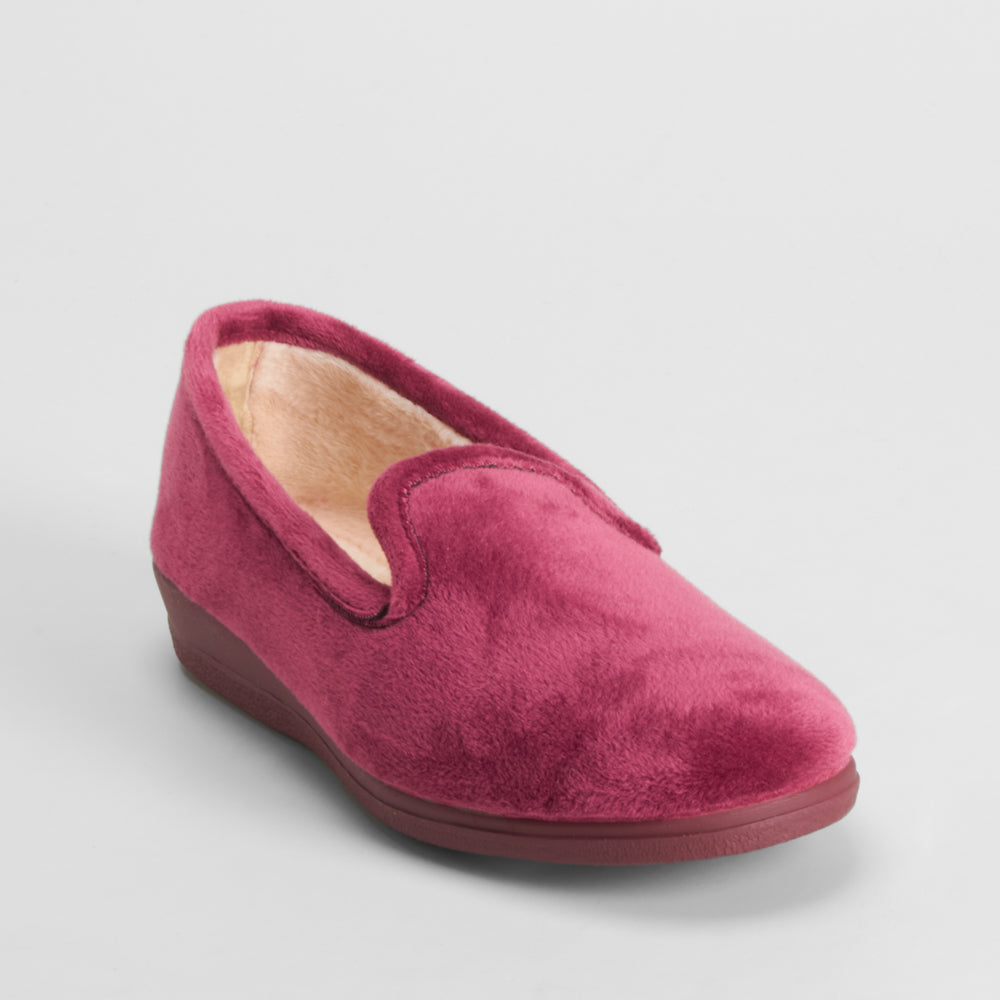 Zapatilla casa cerrada terciopelo burdeos OLYNE