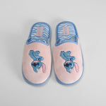 Zapatilla casa plantilla rayas y rosa STITCH