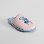 Zapatilla casa plantilla rayas y rosa STITCH