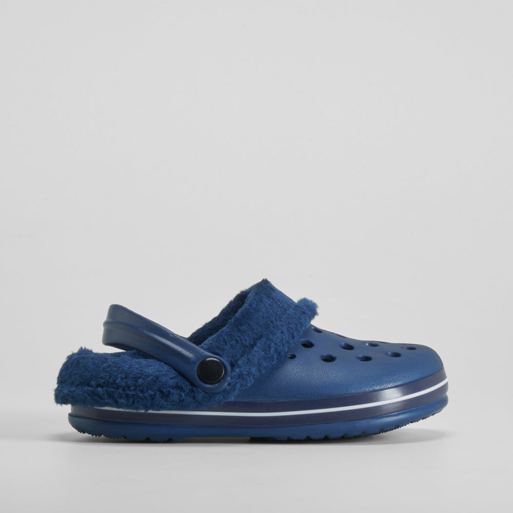 Zueco de casa forrado infantil azul marino OLYNE