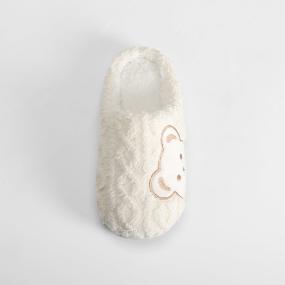 Zapatilla casa pelo osito blanca OLYNE