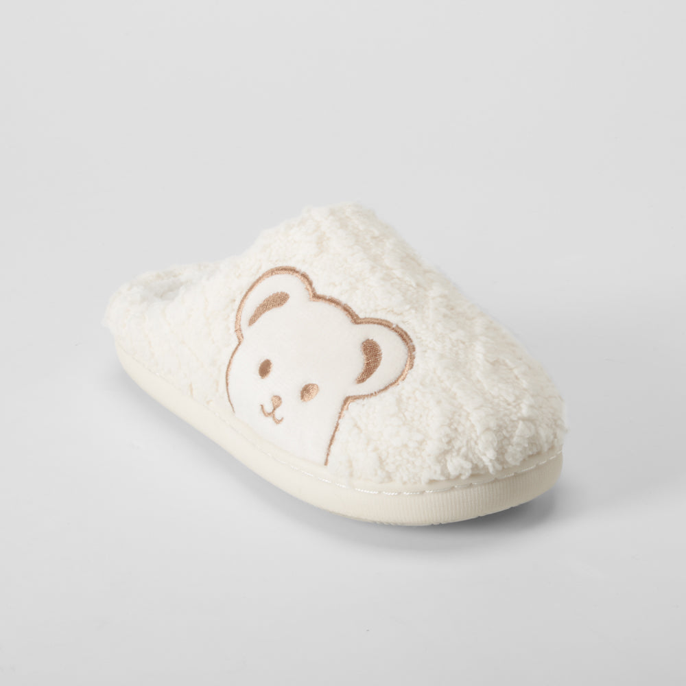 Zapatilla casa pelo osito blanca OLYNE