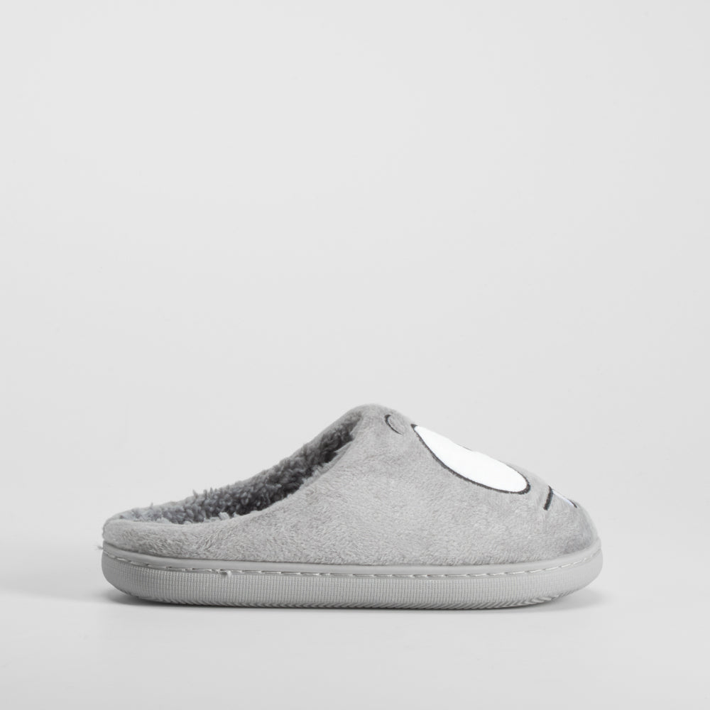 Zapatilla casa ojos bordados gris OLYNE