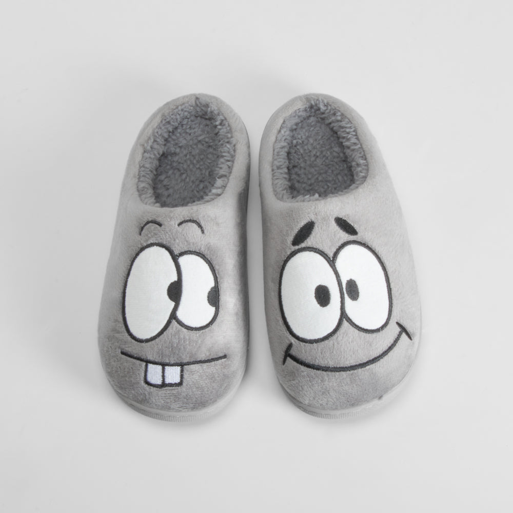 Zapatilla casa ojos bordados gris OLYNE