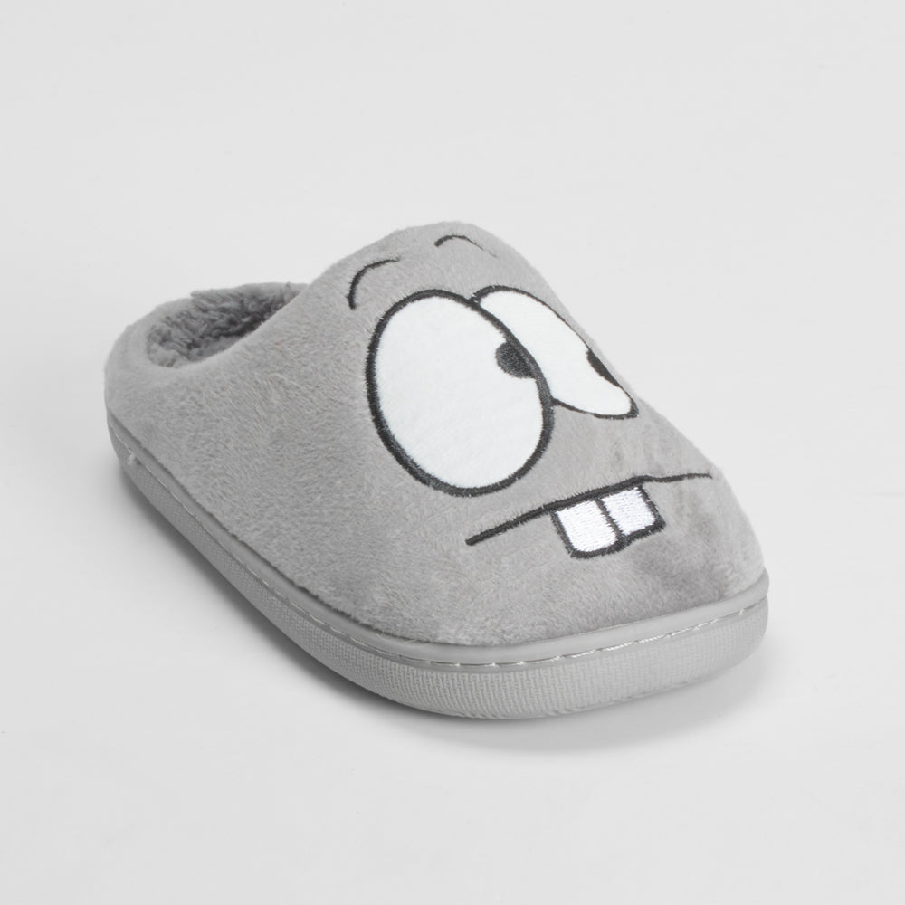 Zapatilla casa ojos bordados gris OLYNE