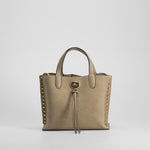 Bolso de mano tachuelas beige PICCOLA PIU