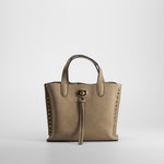 Bolso de mano tachuelas beige PICCOLA PIU