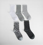 Pack 5 calcetines leopardo gris MERKAL