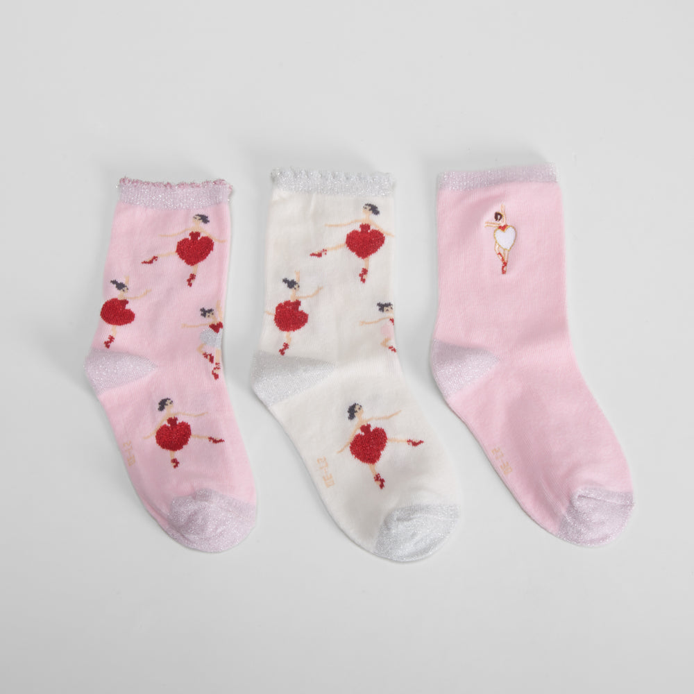 Pack 3 calcetines bailarina rosa MERKAL