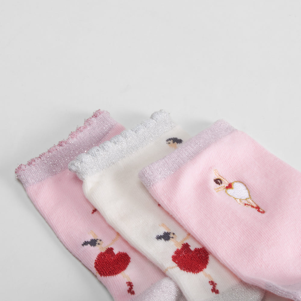 Pack 3 calcetines bailarina rosa MERKAL
