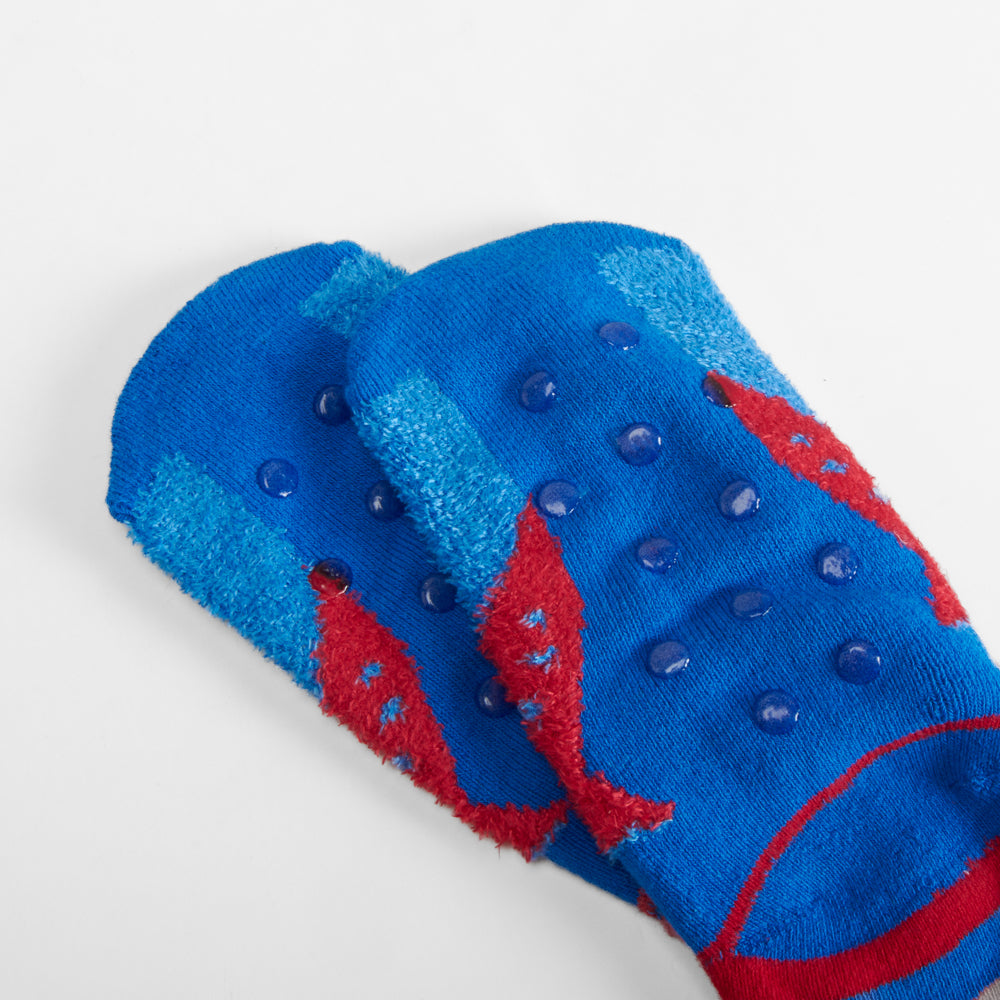 Calcetín antideslizante dino azul y rojo MERKAL