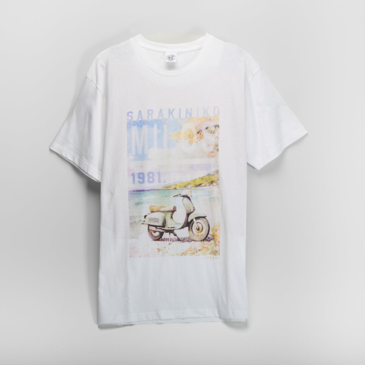 Camiseta manga corta moto blanca NYC