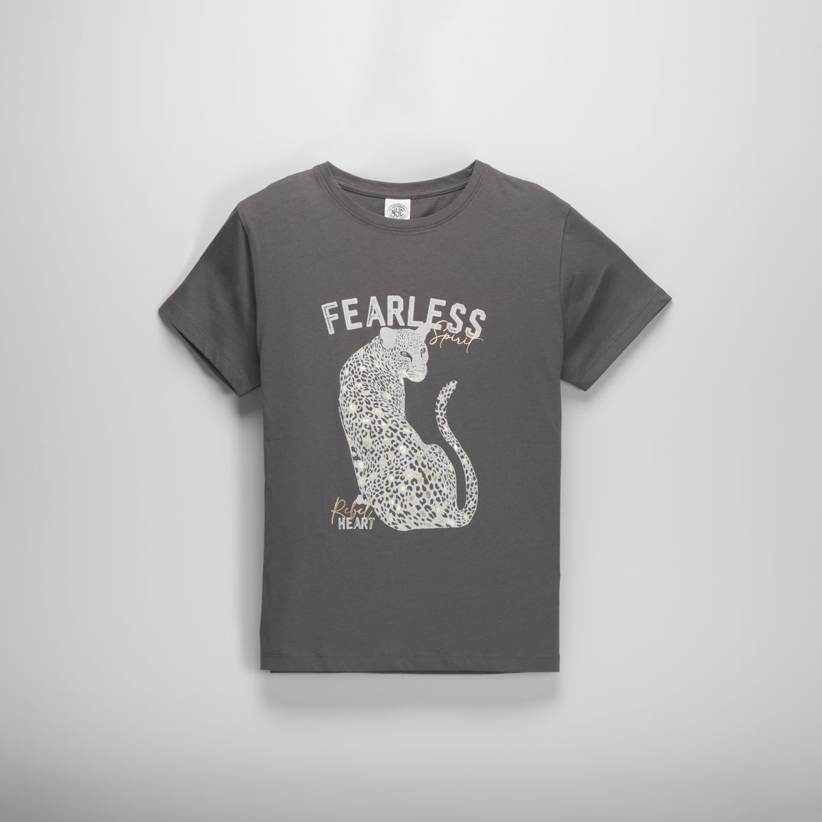 Camiseta con estampado de leopardo gris NYC