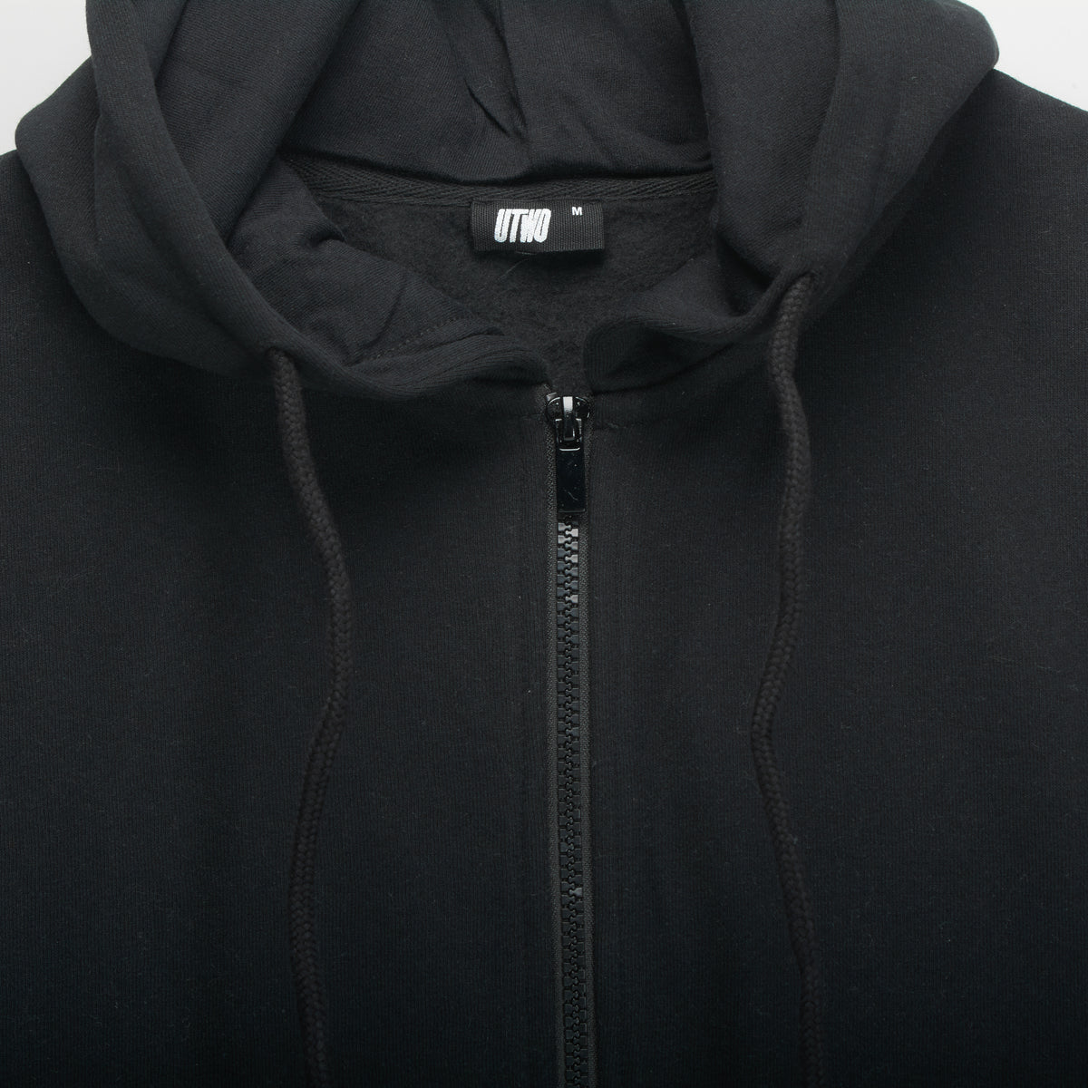 Sudadera capucha cierre cremallera negra UTWO