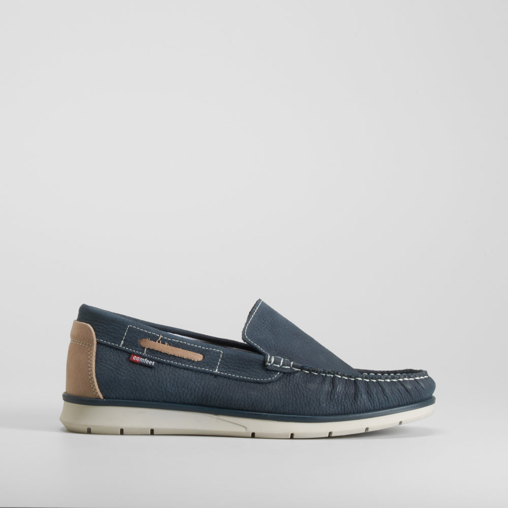 Mocasín azul piel COMFEET