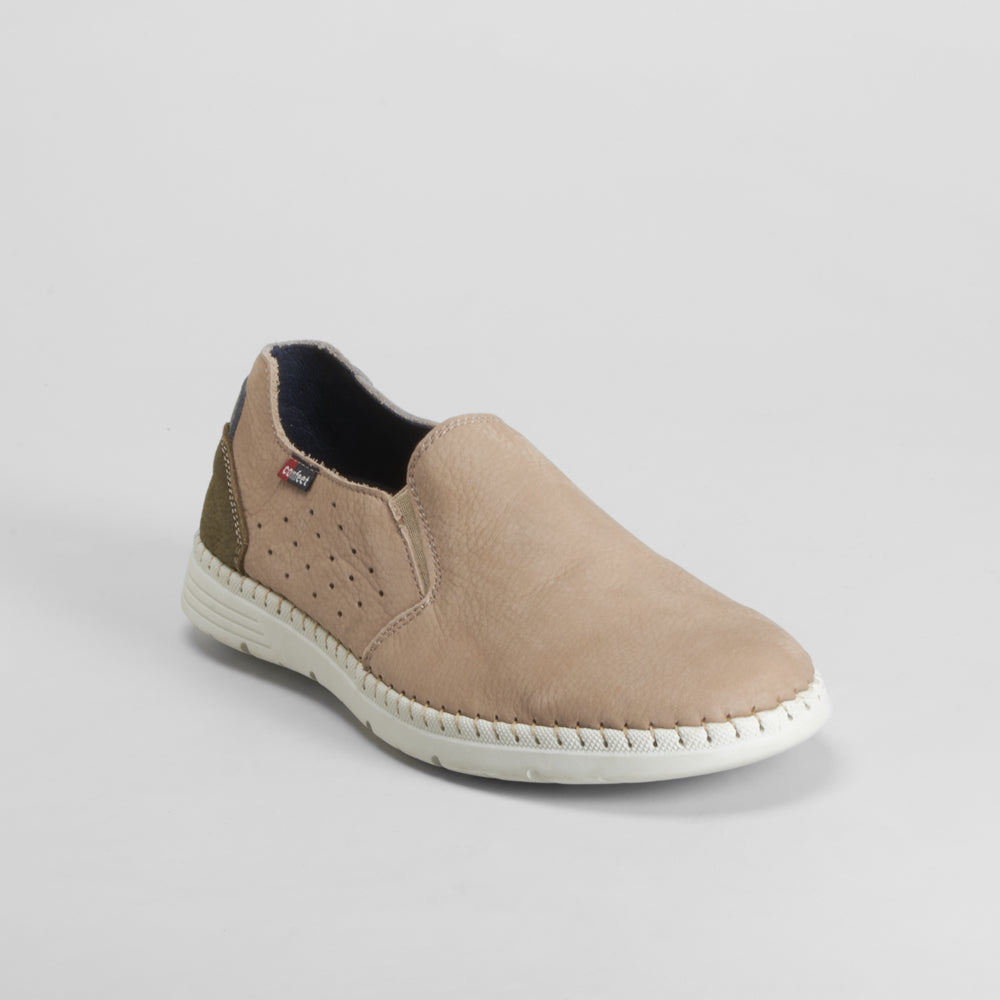 Zapato slip on casual marrón piel COMFEET