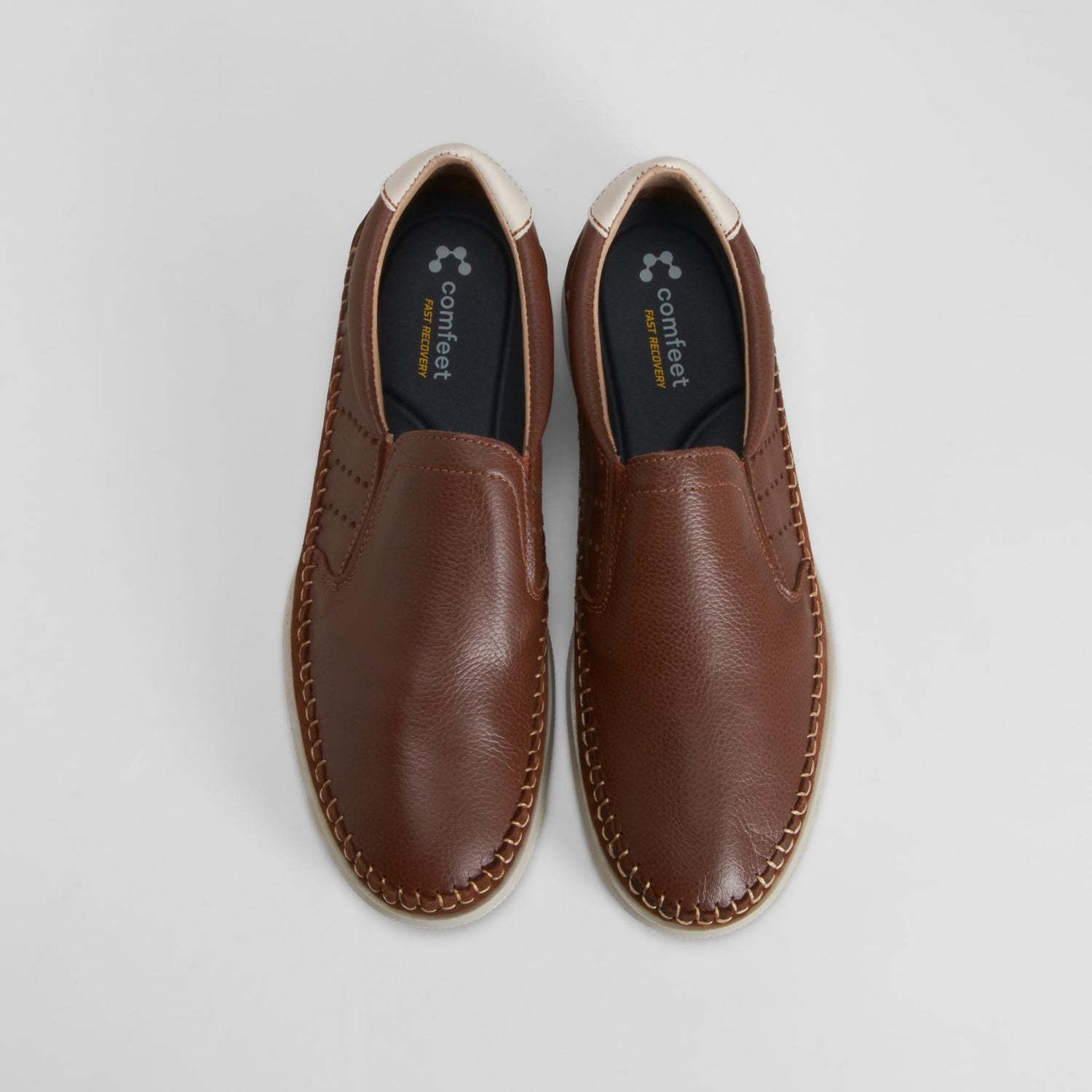 Mocasín slip-on piel marrón COMFEET