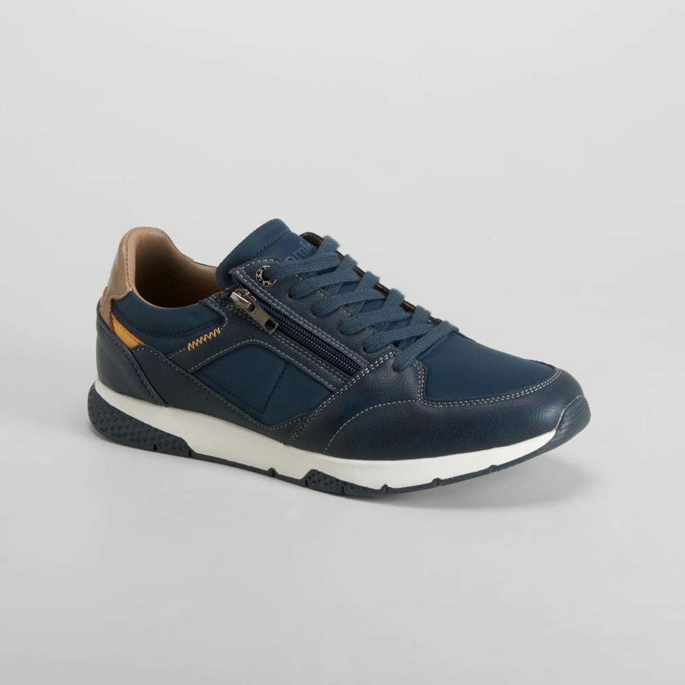 Zapatilla casual cremallera azul COMFEET