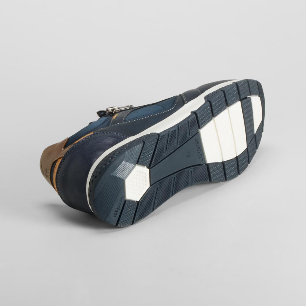 Zapatilla casual cremallera azul COMFEET