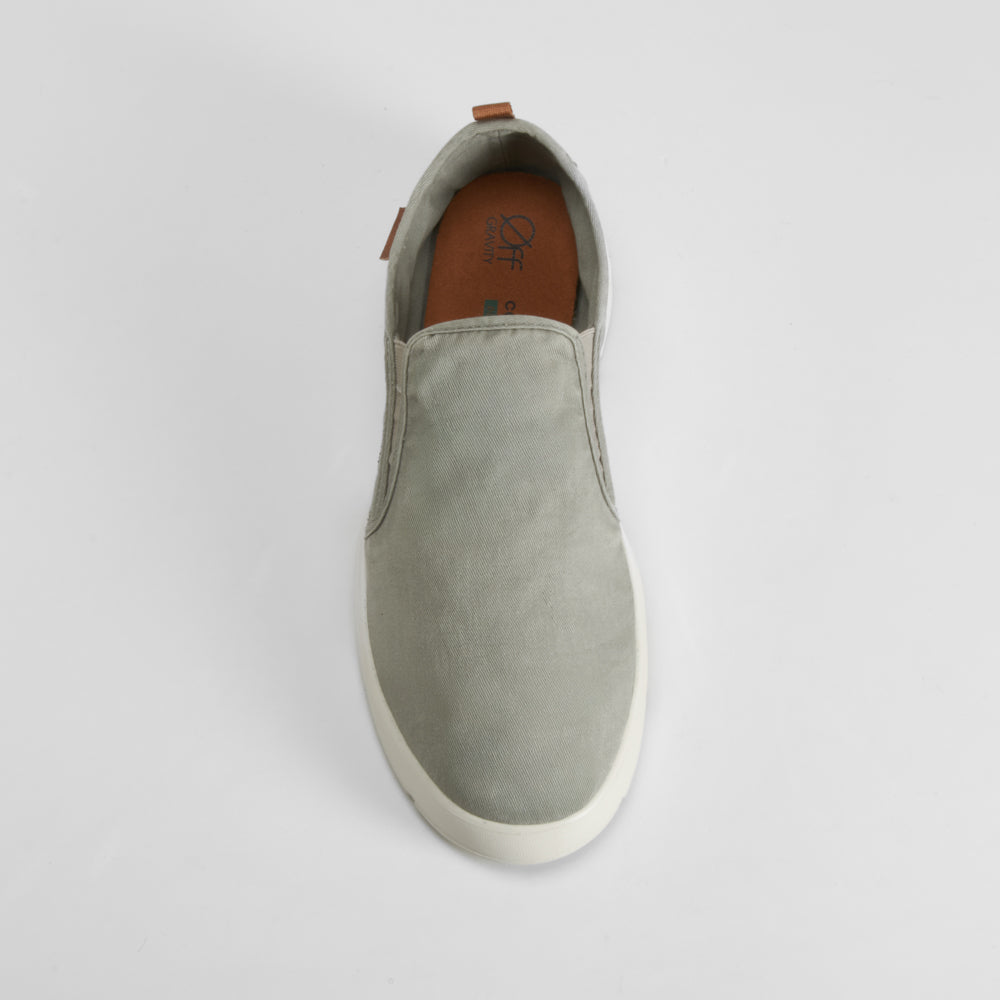 Zapatilla lona slip on verde COMFEET