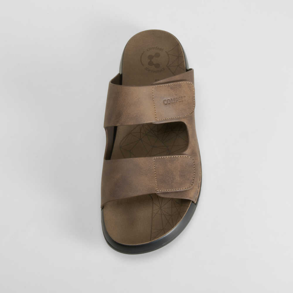 Sandalia bio doble velcro marrón COMFEET
