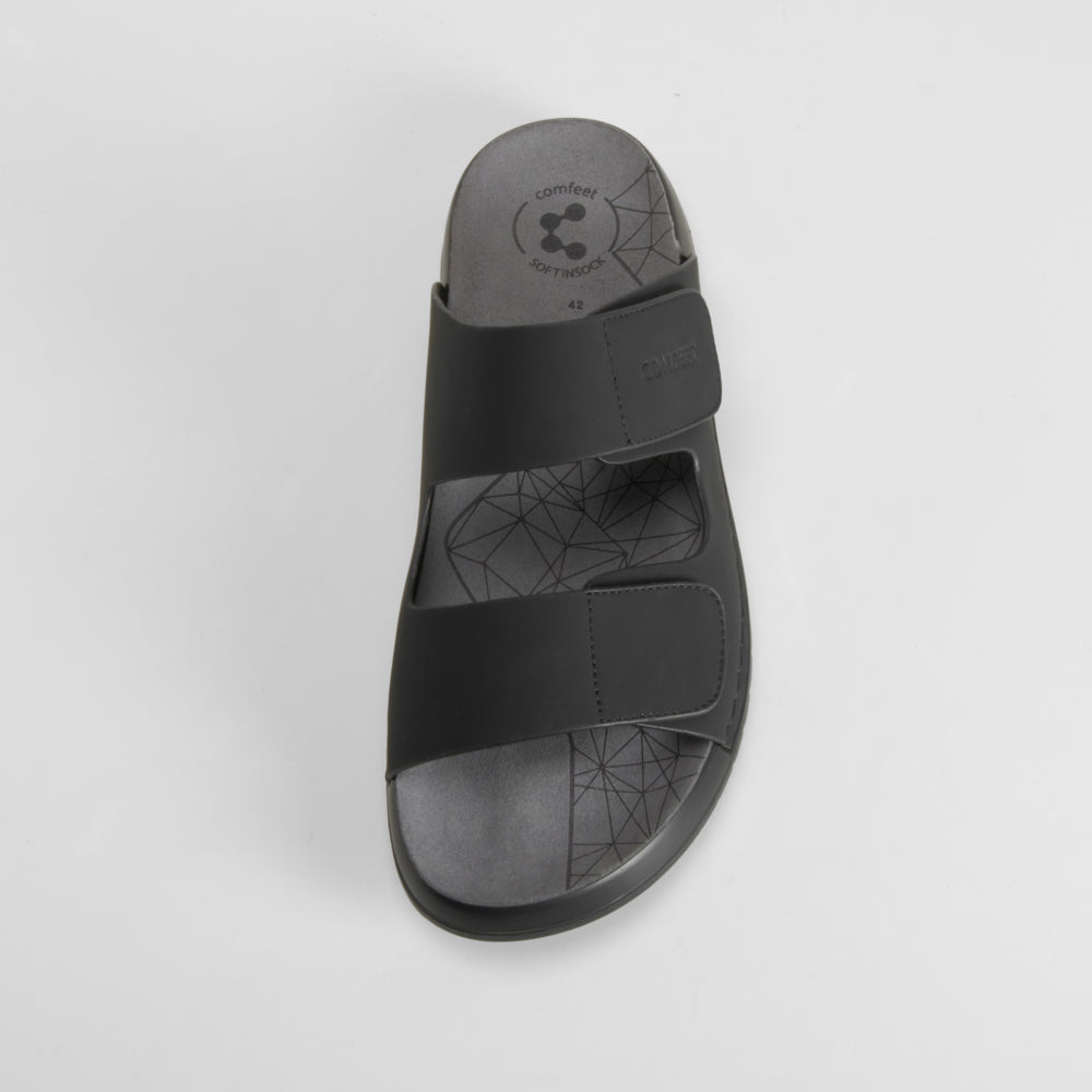 Sandalia bio doble velcro negra COMFEET
