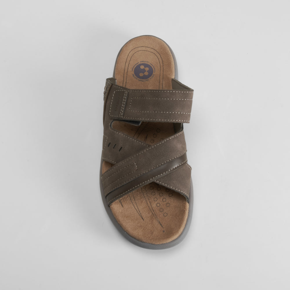 Sandalia Shock Absorber velcro marrón COMFEET