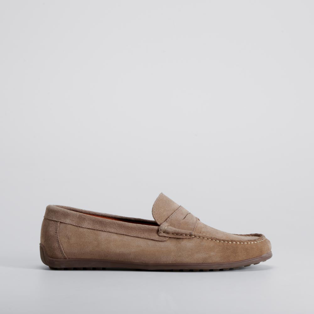 Mocasín beige piel serraje FOSCO