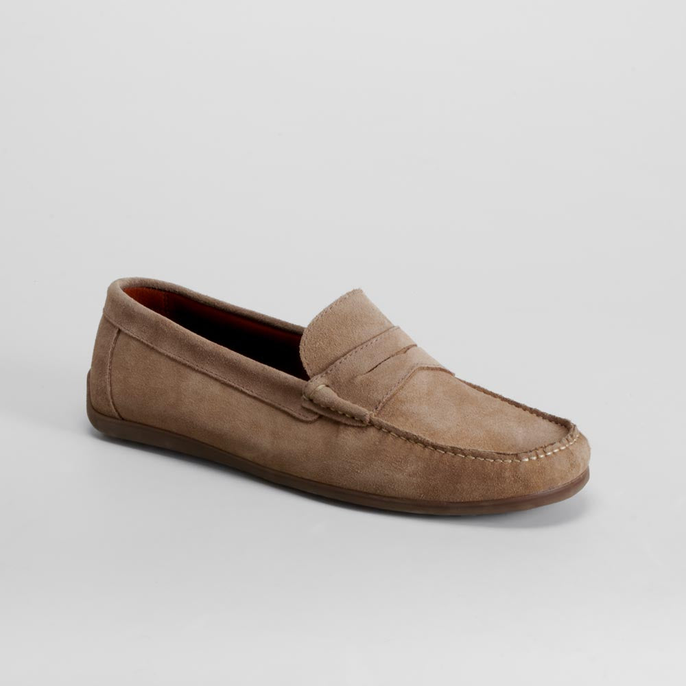 Mocasín beige piel serraje FOSCO