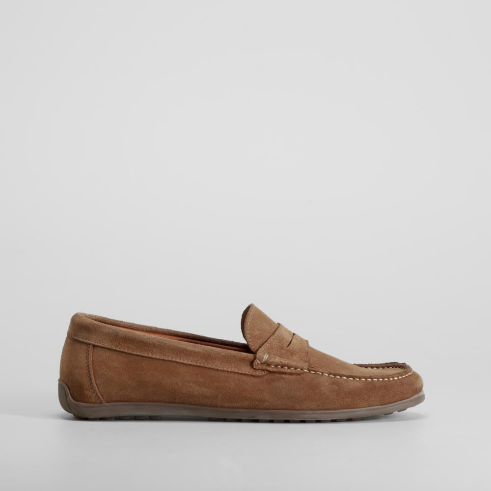 Mocasín marrón piel serraje FOSCO