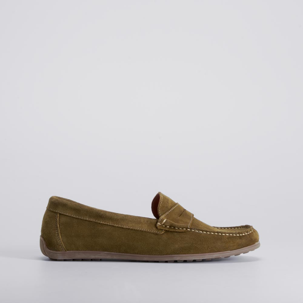 Mocasín serraje piel verde kaki FOSCO