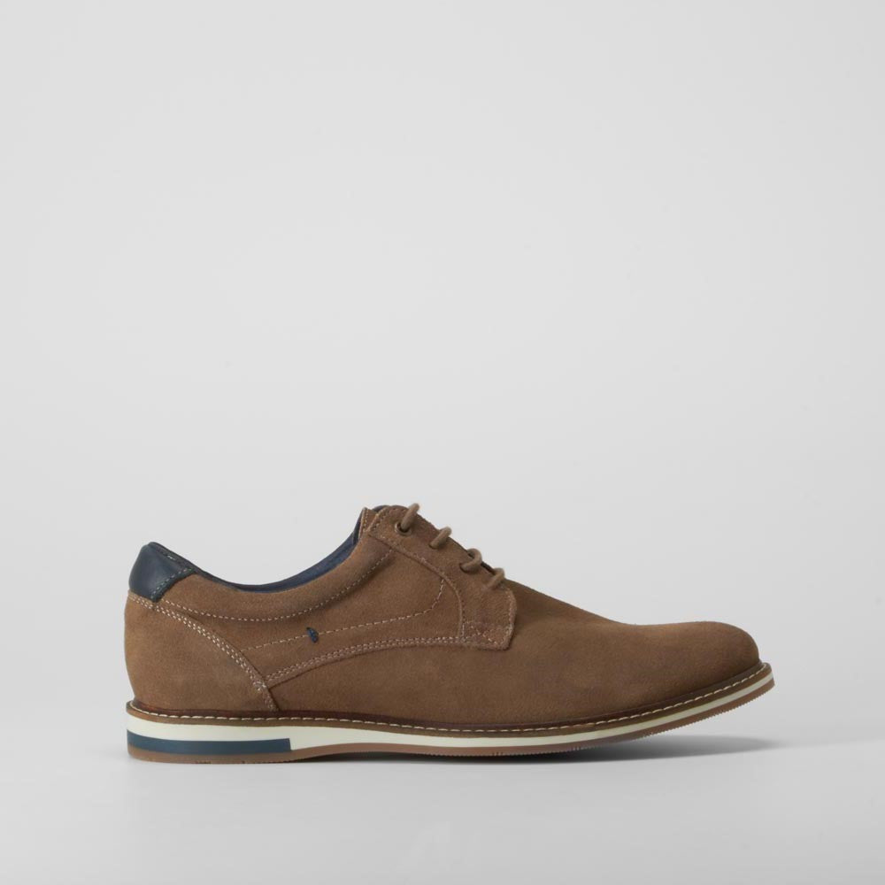 Zapato blucher serraje piel marrón FOSCO