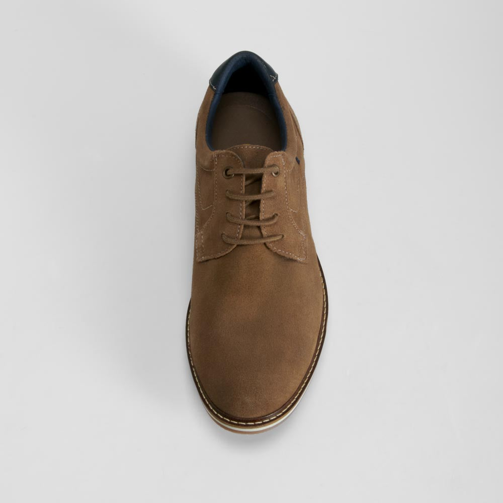 Zapato blucher serraje piel marrón FOSCO