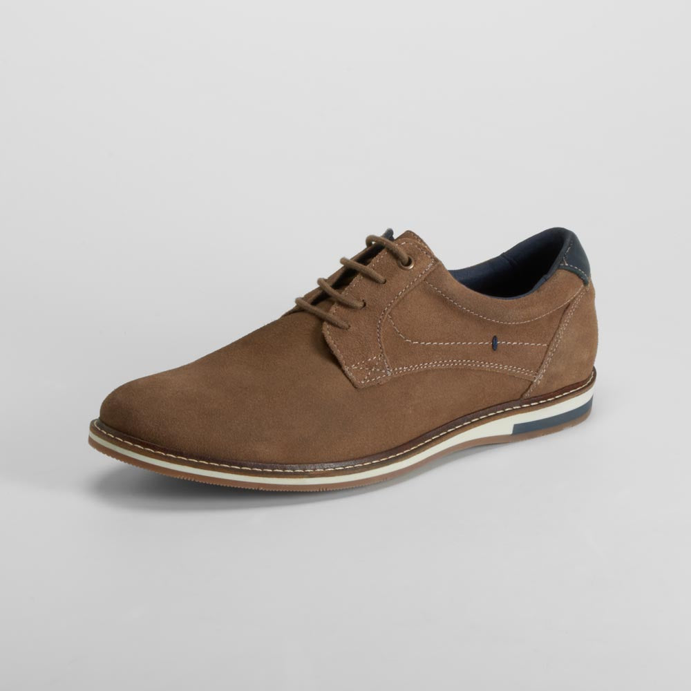 Zapato blucher serraje piel marrón FOSCO