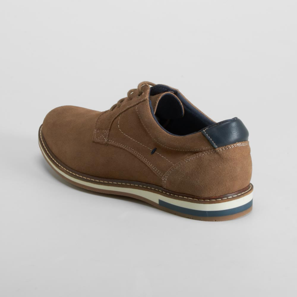 Zapato blucher serraje piel marrón FOSCO