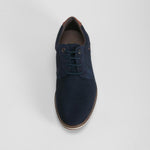Zapato blucher serraje piel azul FOSCO