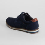 Zapato blucher serraje piel azul FOSCO