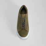 Zapatilla casual cordón piel verde FOSCO