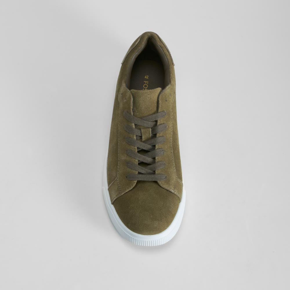 Zapatilla casual cordón piel verde FOSCO