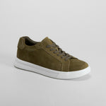 Zapatilla casual cordón piel verde FOSCO