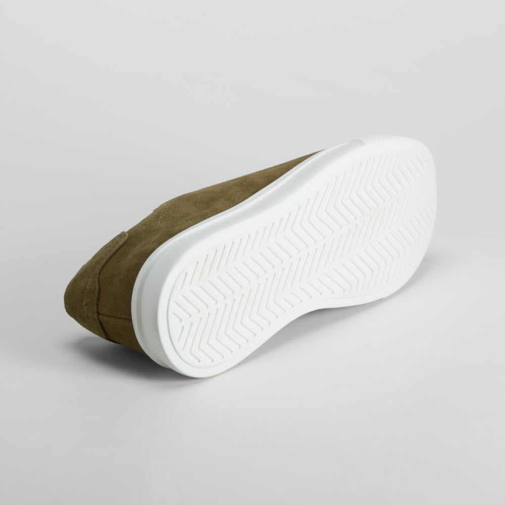 Zapatilla casual cordón piel verde FOSCO