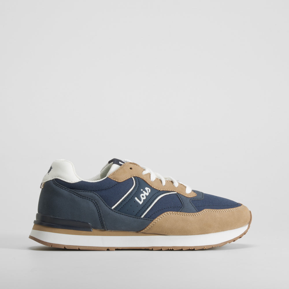 Deportiva jogger azul y marrón LOIS