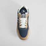 Deportiva jogger azul y marrón LOIS