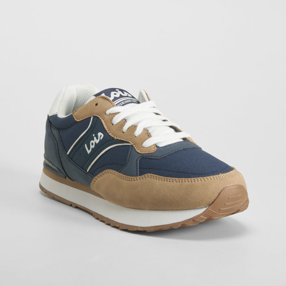 Deportiva jogger azul y marrón LOIS
