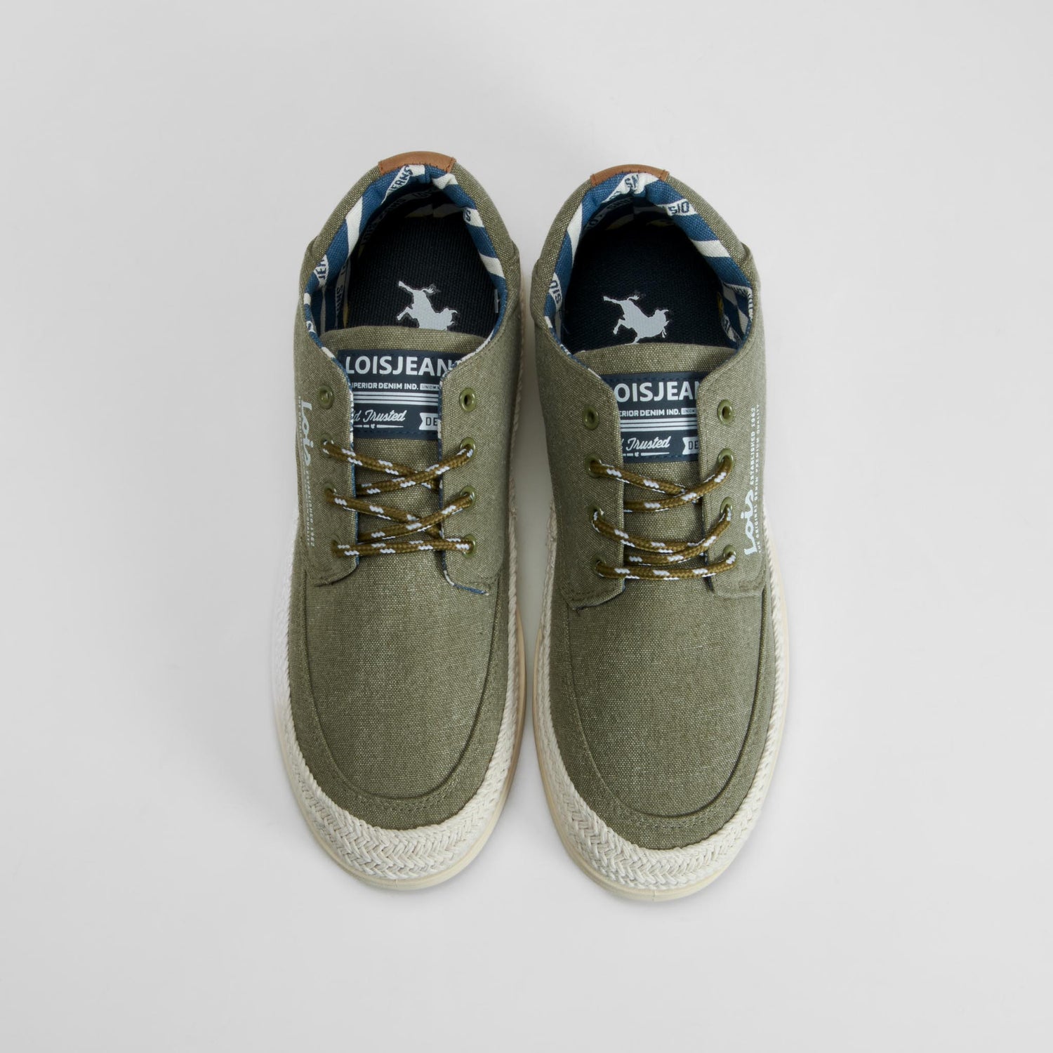 Zapatilla lona blucher yute verde LOIS
