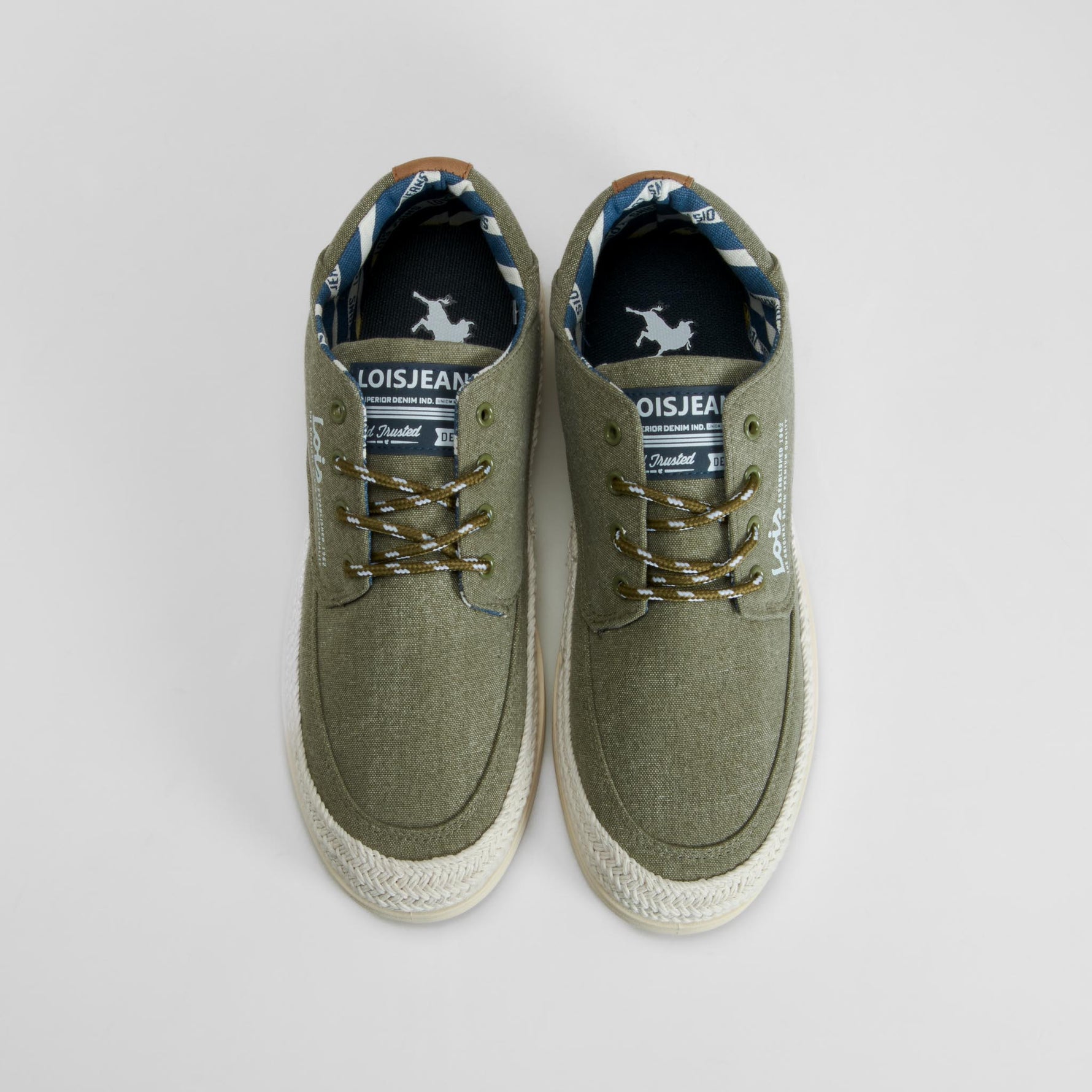 Zapatilla lona blucher yute verde LOIS