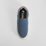 Zaptilla lona slip on yute azul LOIS
