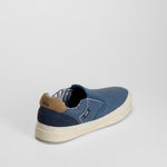 Zaptilla lona slip on yute azul LOIS