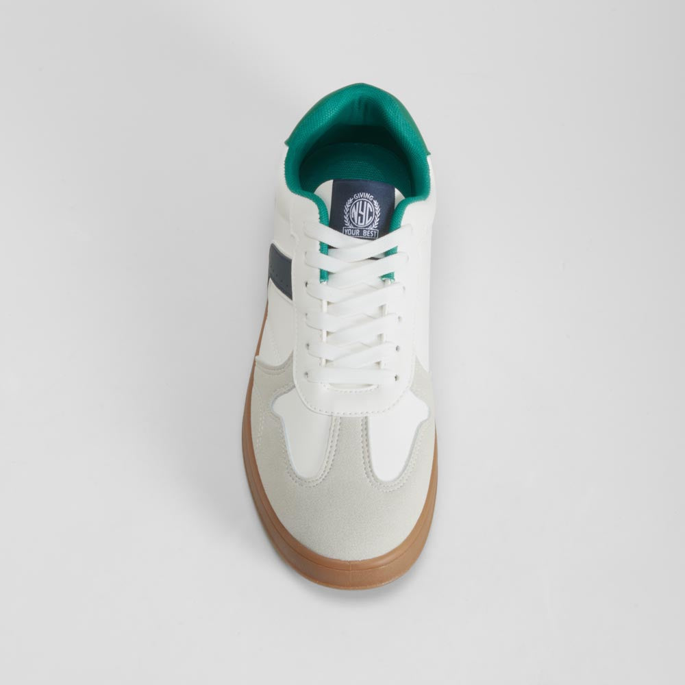 Zapatilla casual blanca y verde NYC